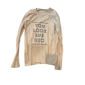 You Look Sus Bro White Long Sleeve T-Shirt Mens M